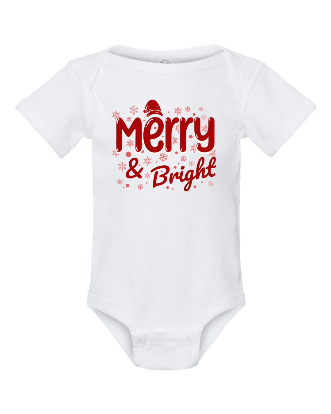 "Merry & Bright" Rib Bodysuit - White