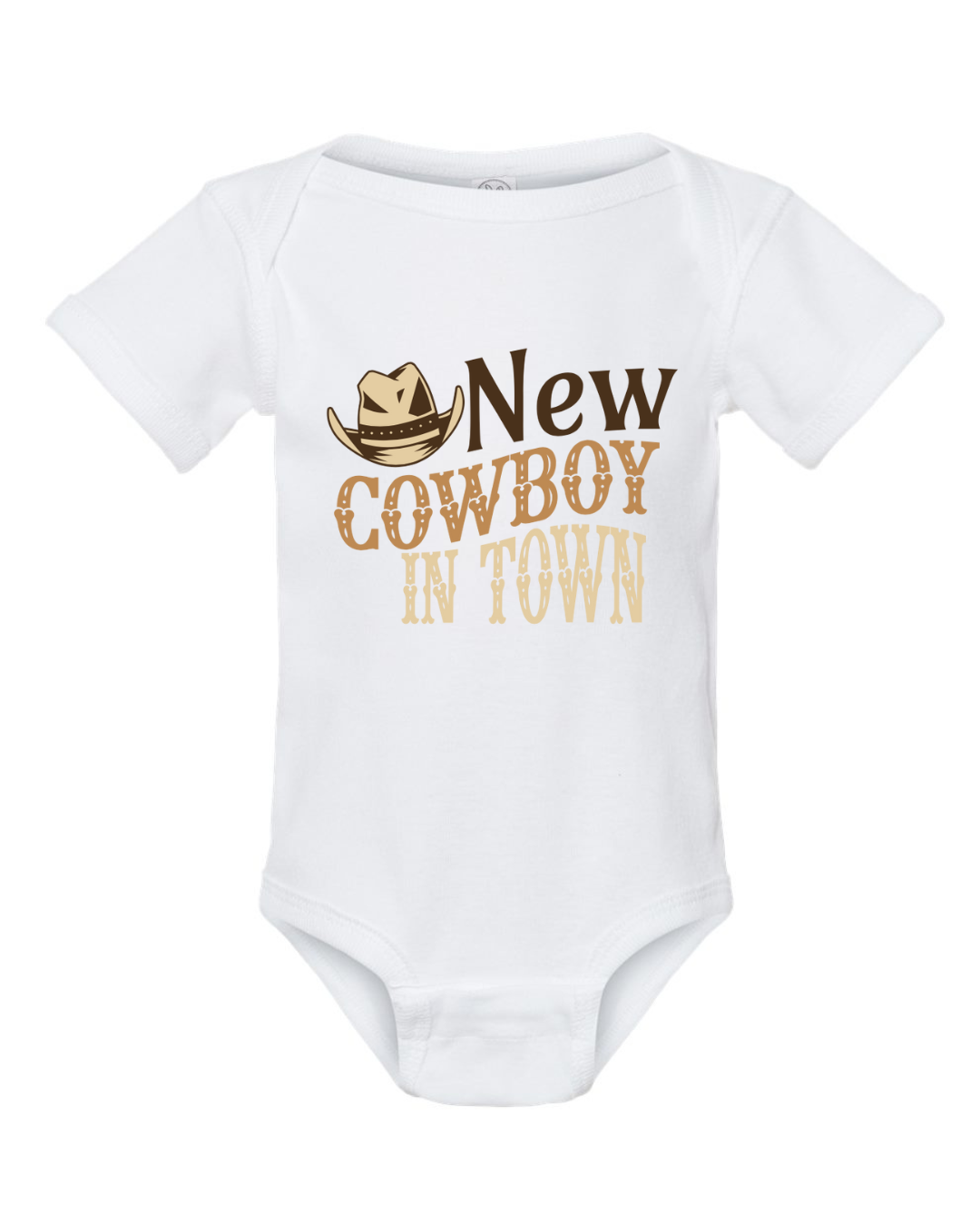 "New Cowboy in Town!" Rib Bodysuit - White