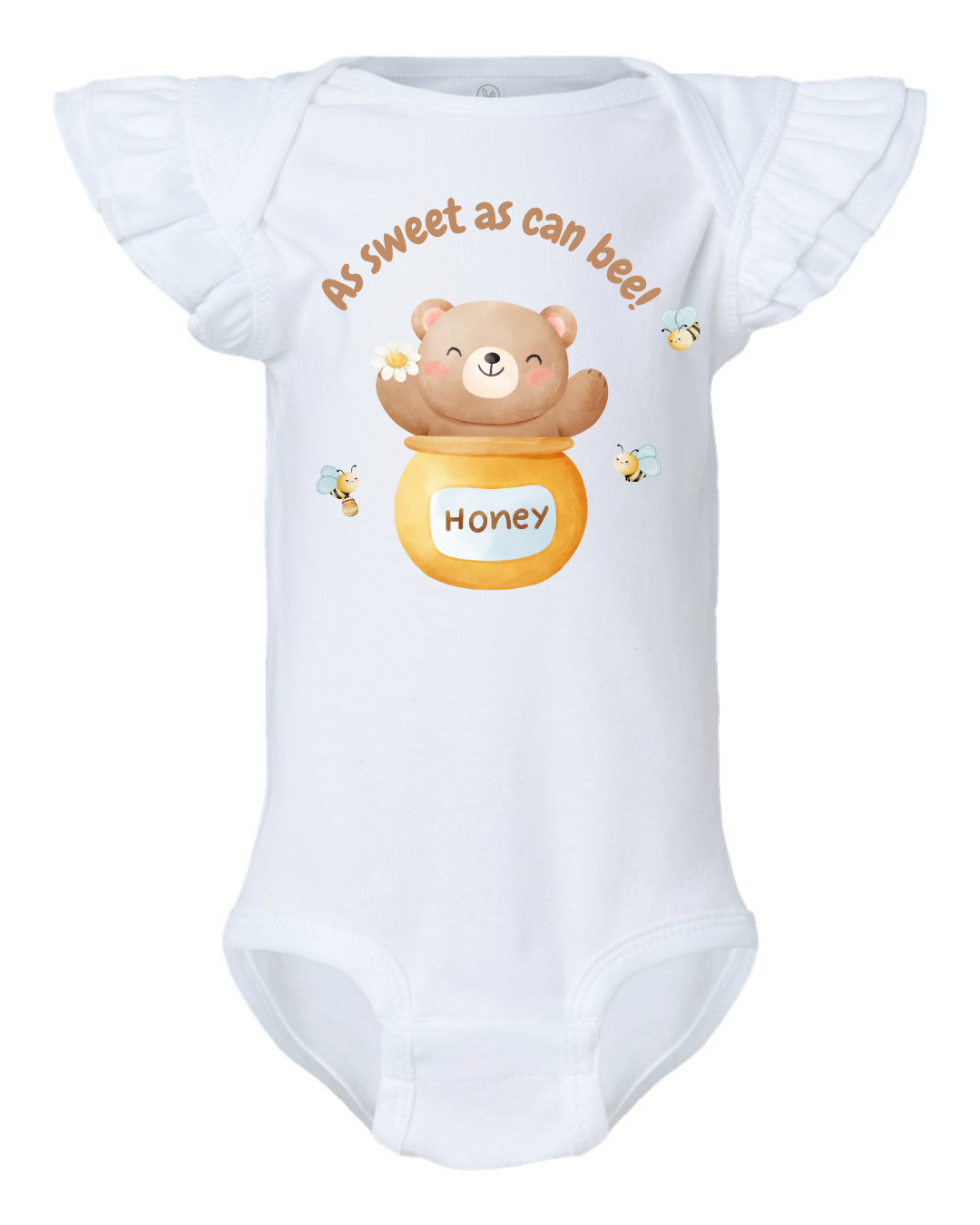 Sweet as can Bee! Flutter Sleeve Bodysuit