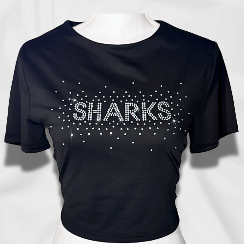 Rhinestoned Sharks Top