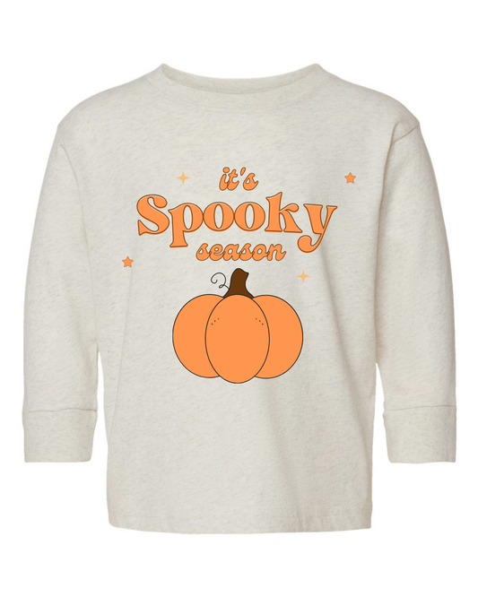 "It's spooky season!" Toddler Long Sleeve - Natural Heather