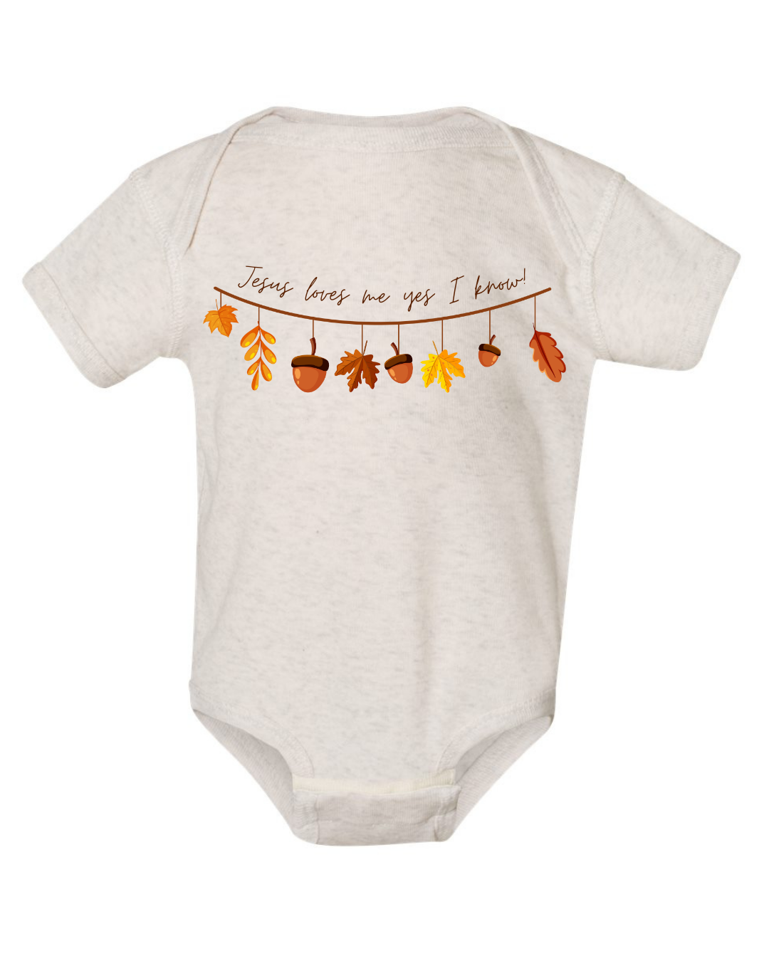 "Jesus loves me yes I know" Rib Bodysuit - Natural
