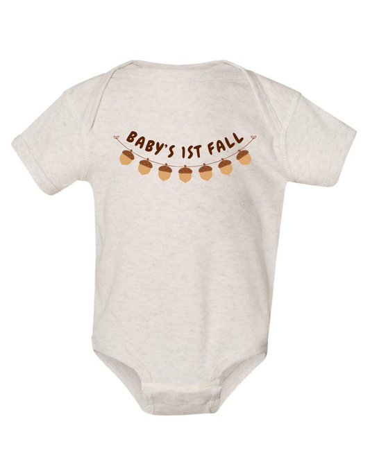 "Baby's 1st Fall" Rib Bodysuit - Natural