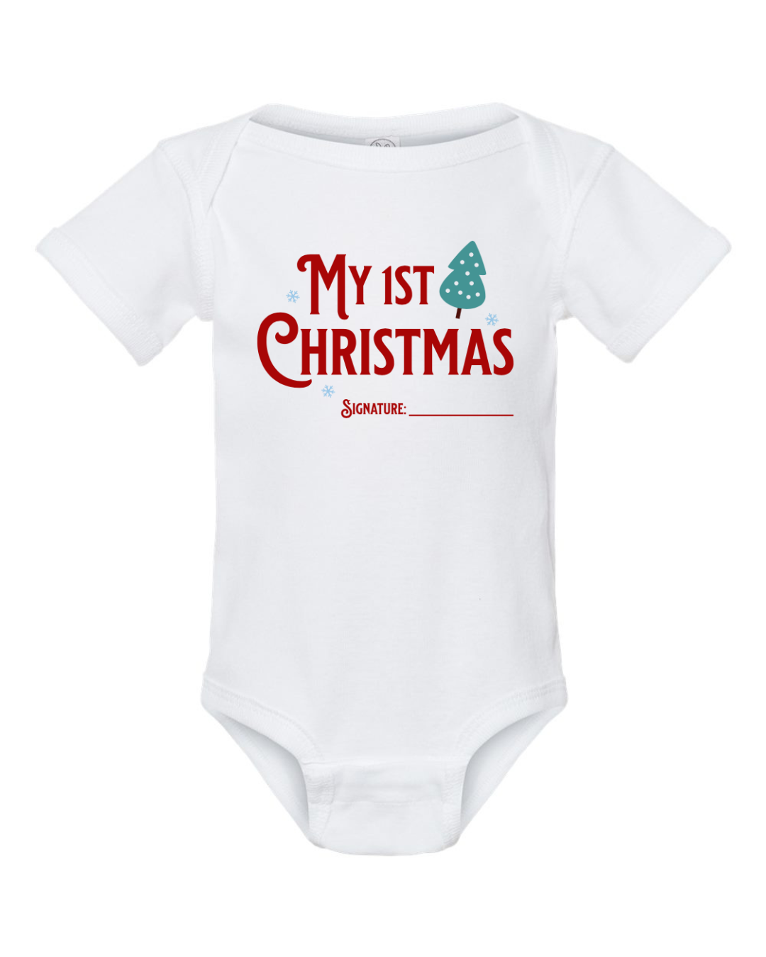 "My first Christmas" Rib Bodysuit - White & Red