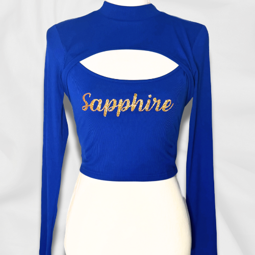 Sapphire Long Sleeve Cut Out Ribbed Top