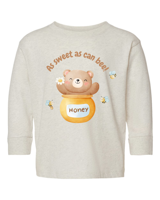 "Sweet as can Bee!" Toddler Long Sleeve - Natural Heather