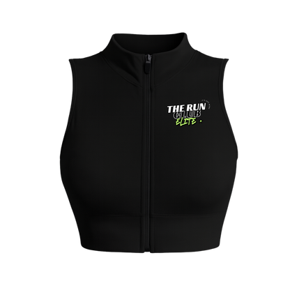 Run Club Elite Zipper Crop Top